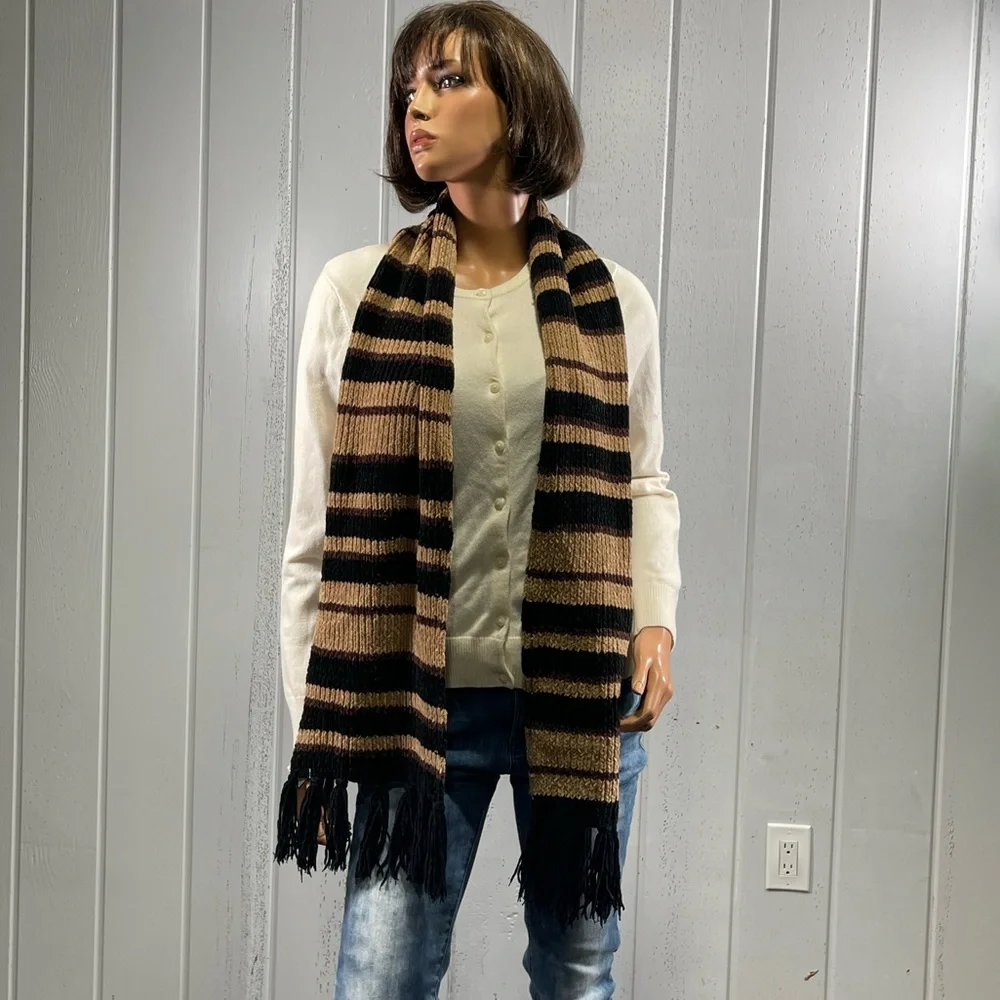 *Outbreak Women's Winter Fringe Hem Striped Scarf